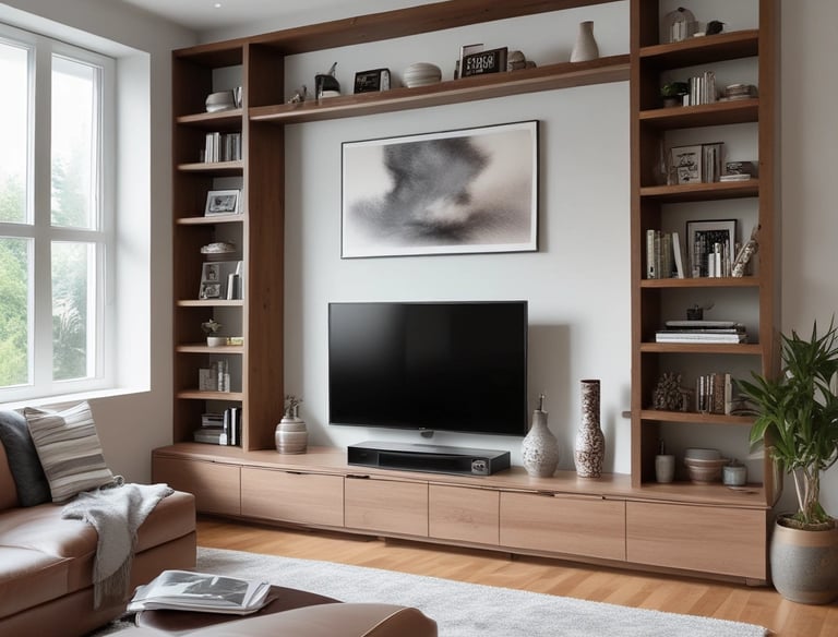a man riding a skateboard down a street next to tall buildings