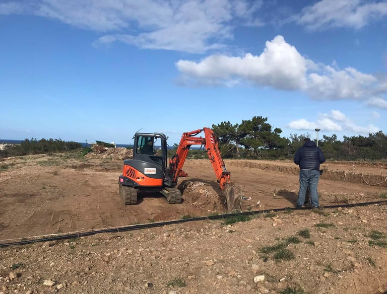 Land grading and backfilling work