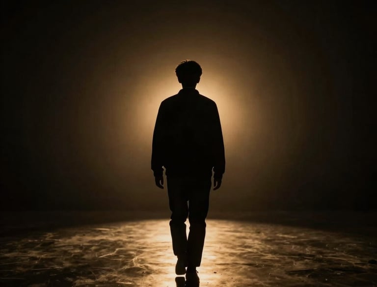 A minimalist coaching session setting with warm, soft golden lighting.