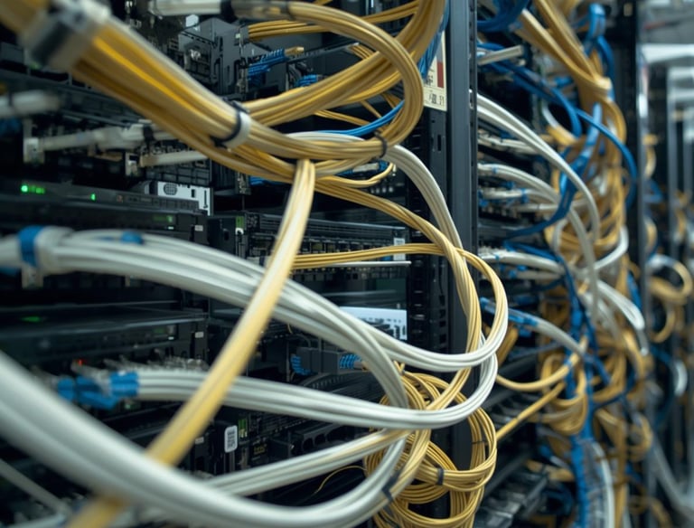 Fiber optic and Cat6 cabling in data center – McKnight veteran-owned contractor