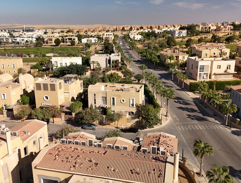 Luxury reception area in a rare standalone golf-view villa in Allegria Sodic, offered directly from