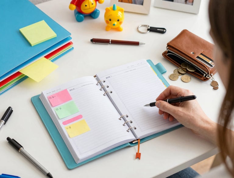 Workspace with colorful polymer clay pieces and artisan tools.