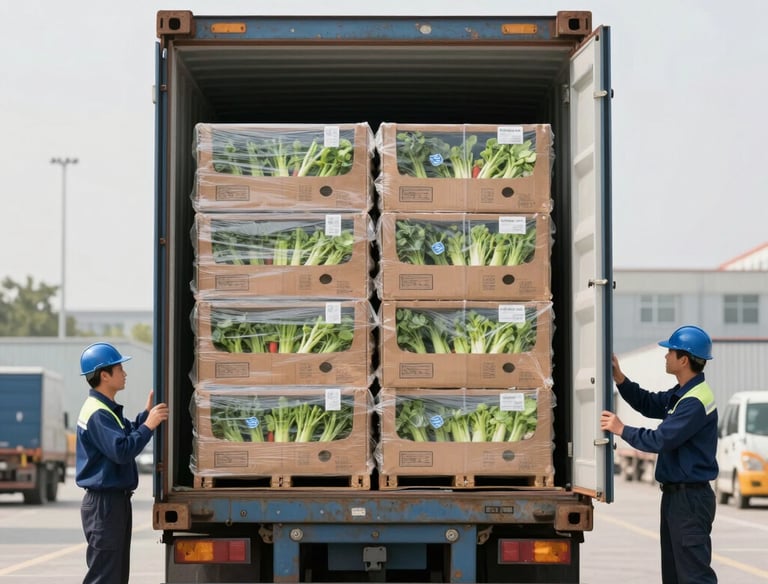 Workers carefully packing potatoes into export-ready crates.