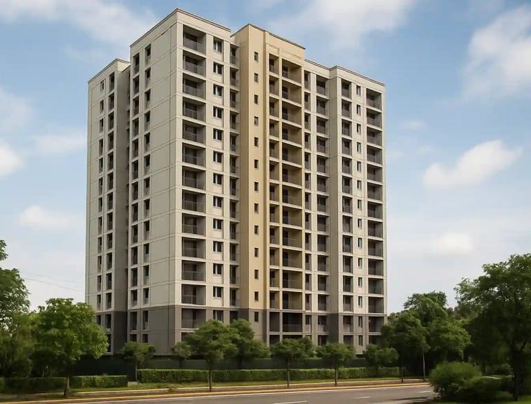 Modern high-rise residential building in Chennai