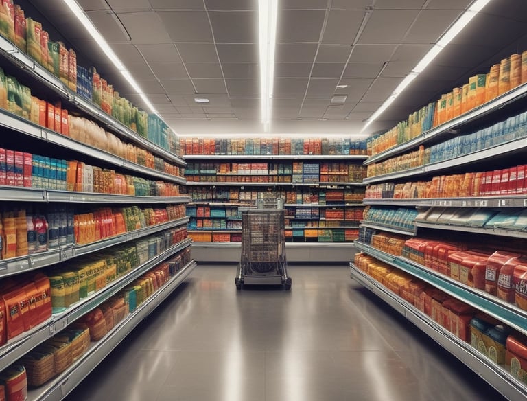 A professional using a tablet to collect market data in a busy urban environment.