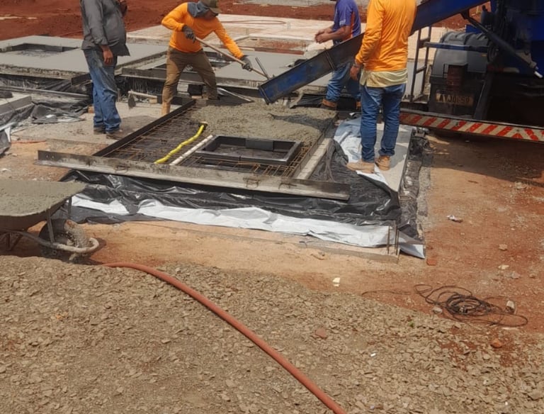 a group of men working on a construction site