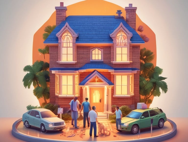 Friendly family at home, representing personal insurance coverage.