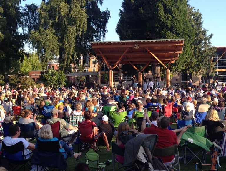 Outdoor event at Pioneer Park Pavilion, Puyallup WA