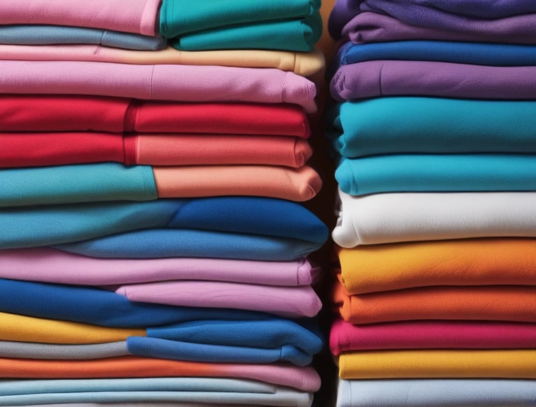 Close-up of a vibrant, custom-printed sweatshirt with a bold logo.