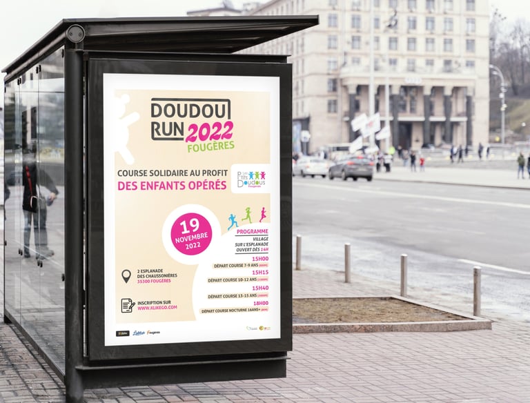 Affiche publicitaire Doudou RUN 2022 – design graphique