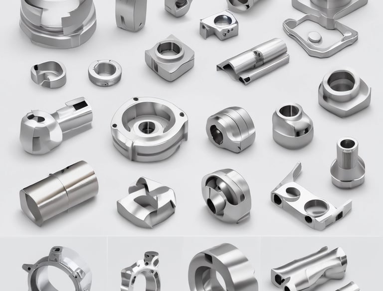 An industrial facility with a large metal structure featuring tall towers and connecting pipes. The building in the foreground is constructed from white-painted bricks and has a metal roof. Surrounding the area are trees and grass, while power lines stretch across the sky.