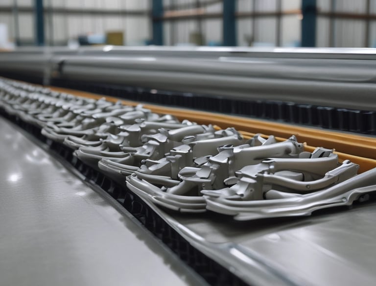 Large metallic cooling units are positioned under a steel-beamed structure in an industrial setting. The units have a grid design on their fronts and are elevated on a concrete platform marked with numbers 347 and 348. The scene is partially lit by natural light filtering through the wide windows behind them, and there are visible signs of rust on the beams.