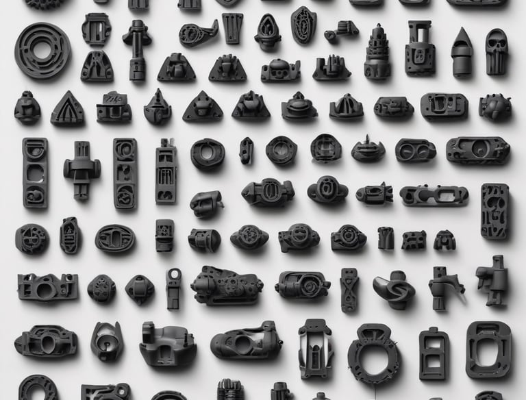 A 3D printer in operation, with a close-up view of the printing head moving over the print bed. The printer's mechanical components and electronic controls are visible, emphasizing precision and technology.