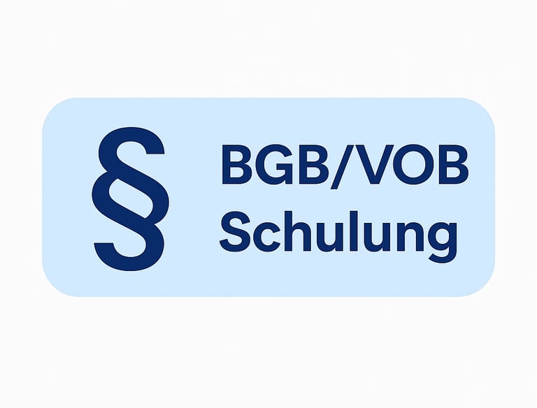 BGB/VOB Schulung für Bauunternehmen der UFT Bau GmbH – rechtssichere Weiterbildung im Tiefbau in Berlin.