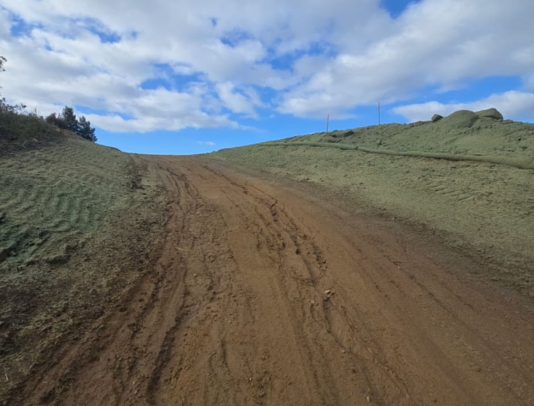 Erosion control; Hydroseed and Straw wattles in Jamul