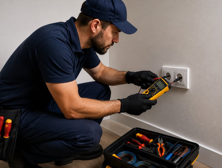 Réparation et remplacement d’une prise électrique par un électricien qualifié pour garantir la sécur