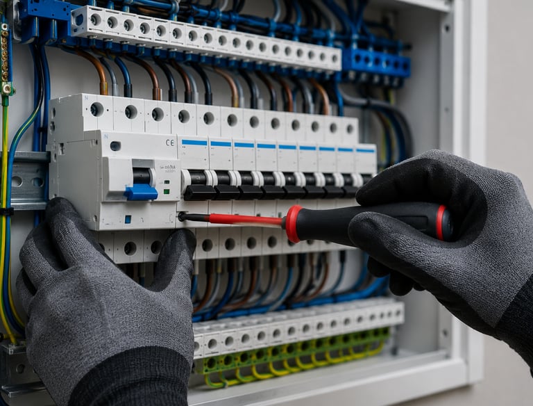 Installation professionnelle d’un tableau électrique par un électricien qualifié pour une distributi