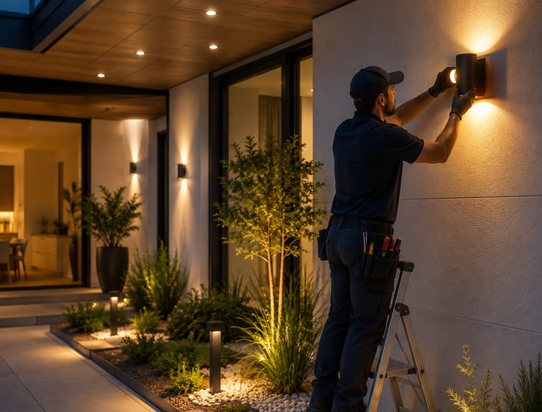 Installation de luminaires LED et solutions d’éclairage intérieur par un électricien professionnel.