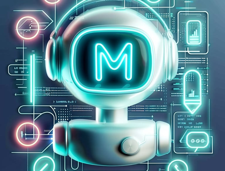 a robot with a headphones and headphones