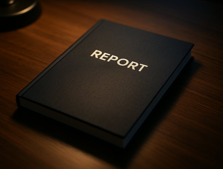 Report na biurku
