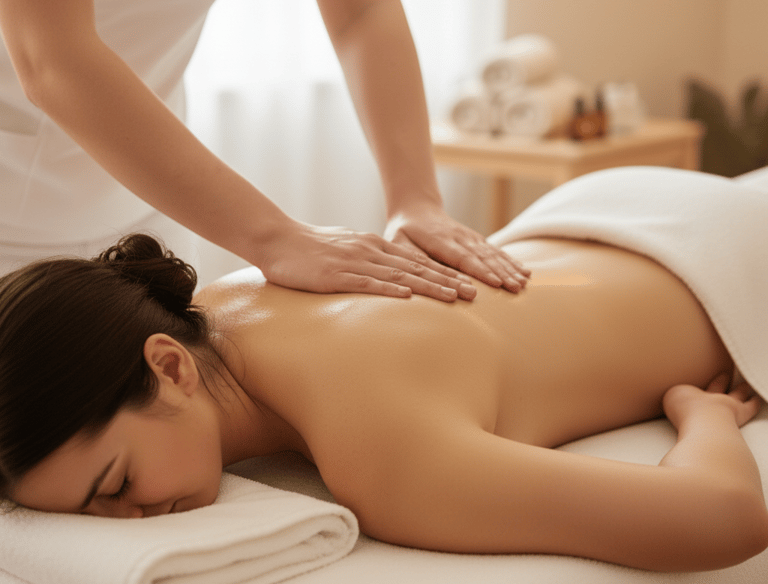 masaje de cuerpo entero en camilla