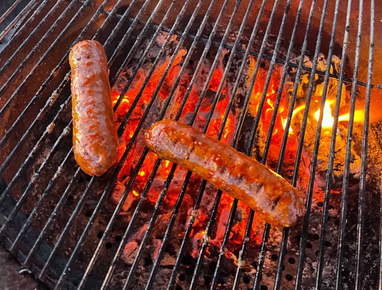 sausages and sausages on a grill