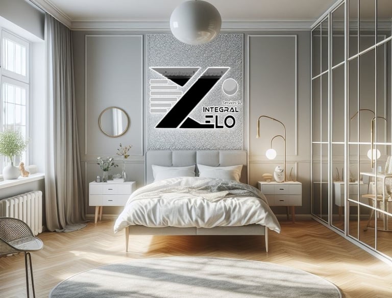 Imagen Diseño y pintura de de gris de una habitación.