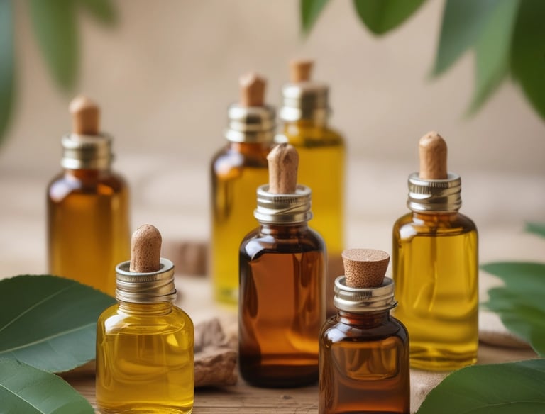 A bottle of Evelia Chilean Rose Hip Oil with a dropper sits atop a textured white fabric surface, alongside its packaging box. The items are positioned to capture natural light, creating soft shadows and highlighting the elegant presentation.