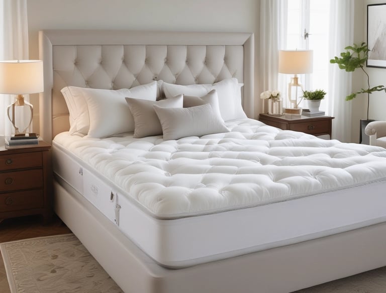 Close-up of a mattress being professionally cleaned, highlighting freshness and care.