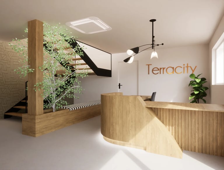 Hall accueil Terracity Orgères