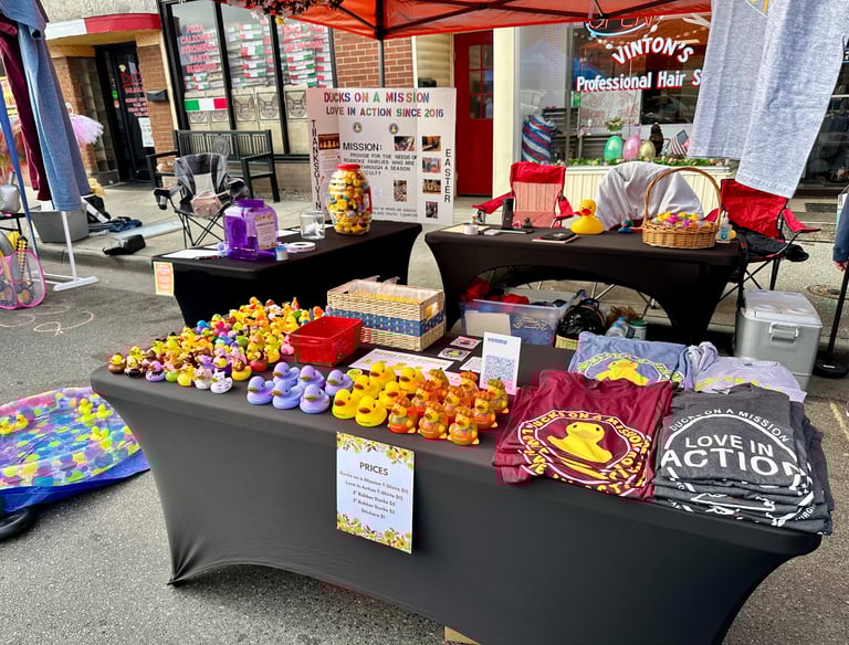 a table with a variety of different items on it