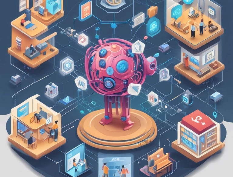 a man riding a skateboard down a street next to tall buildings