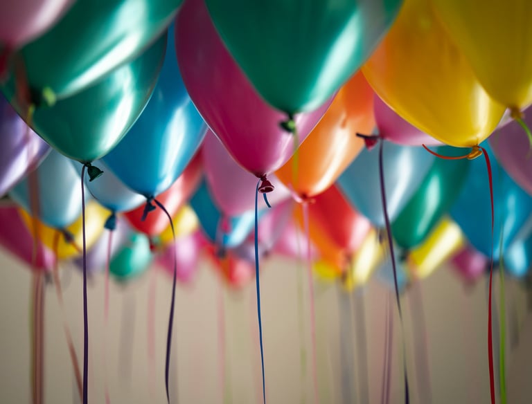 ballons colorées fête anniversaire