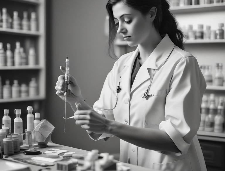 A smiling patient receiving an injectable treatment from a qualified nurse.