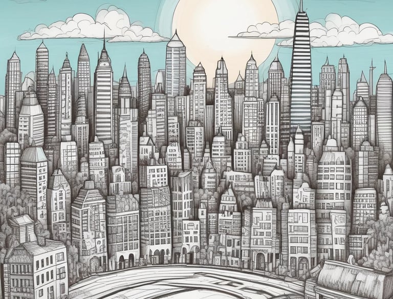 a drawing of a smiling sun with a bridge