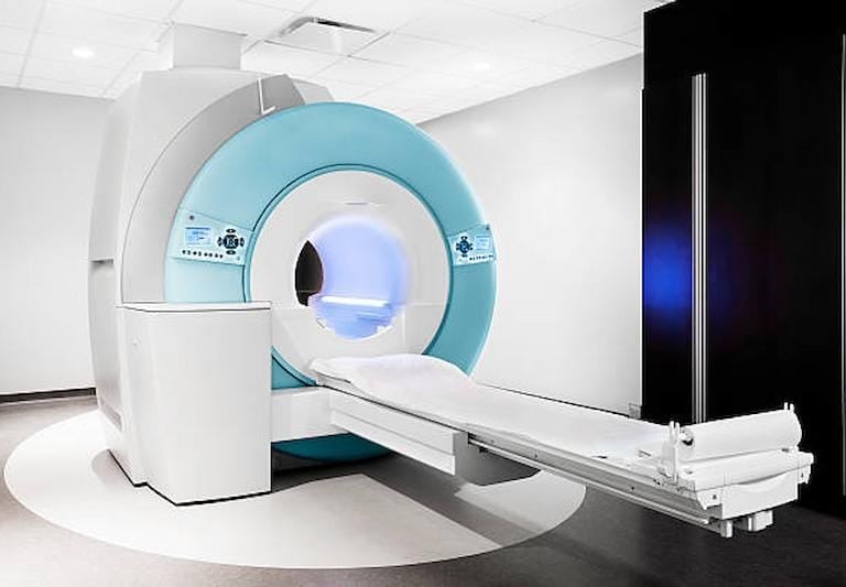 Advanced MRI machine at a diagnostic imaging center in Delhi.