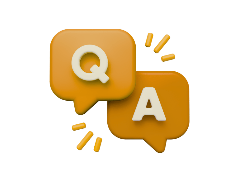 two speech bubbles with question mark on the bottom