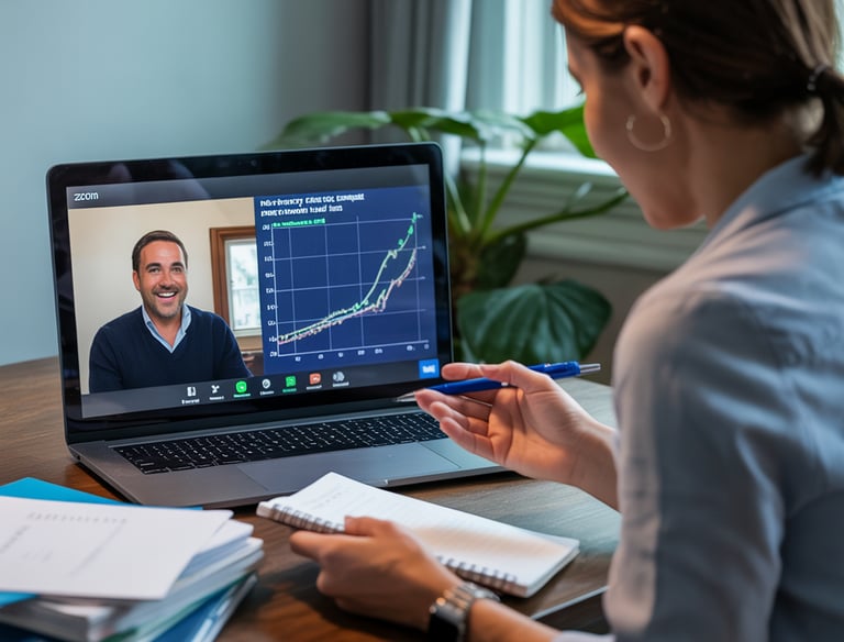 Virtual funding consultation with Albany, NY small business owner on Zoom