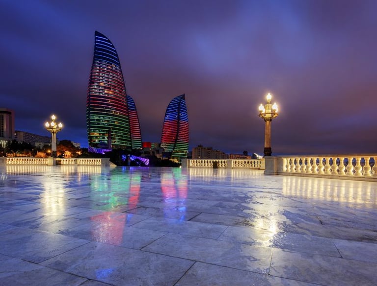a city street scene with a view of the city