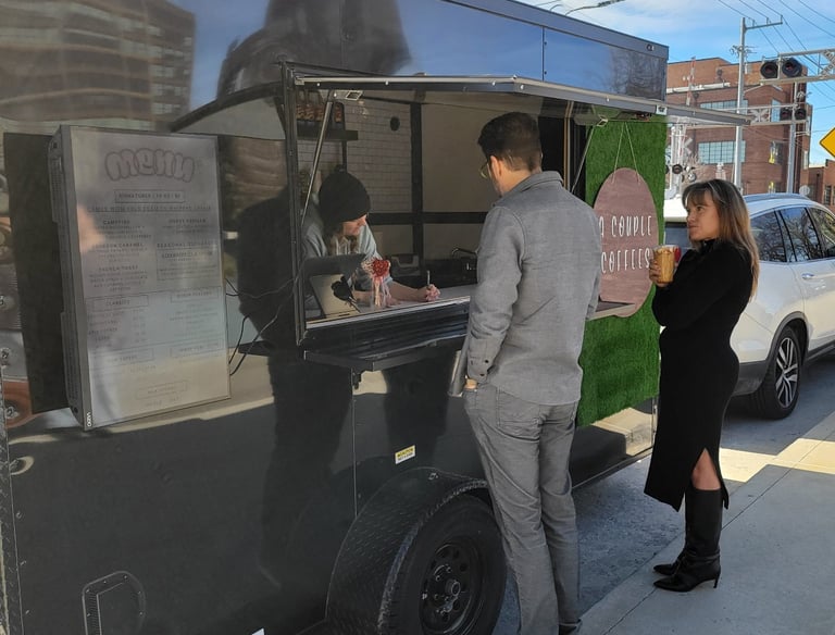 Ordering a drink from A Couple Coffees Truck in Nashville