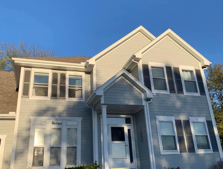 Exterior Painting with custom trimwork in Lees Summit