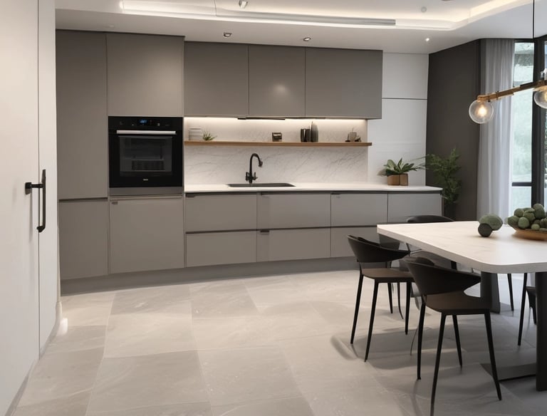 Electrician carefully installing wiring in a bright office space under renovation.