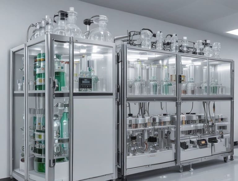 A modern manufacturing facility with machinery and equipment in operation.