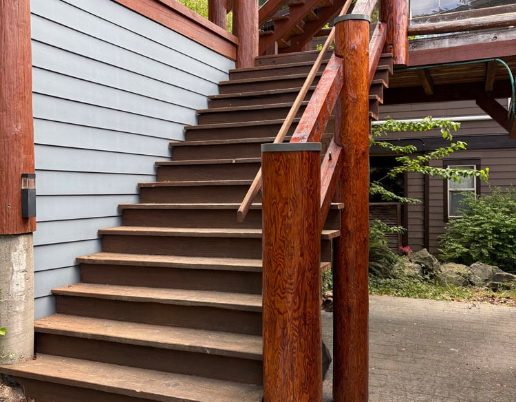 Nanaimo home railing and post repair, completed by Vancouver Island company Embassy Restorations