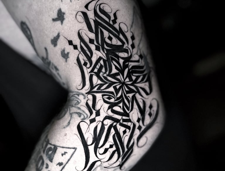 Calligraphy tattoo lettering