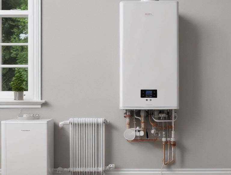 A technician installing an air conditioning unit in a residential setting.