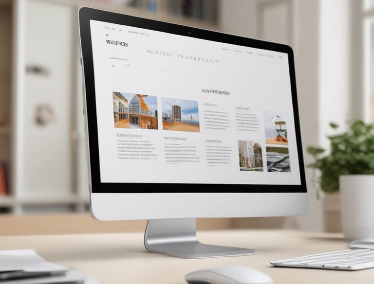 Minimalist website homepage design with clear navigation and modern typography.