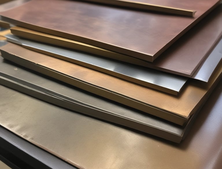 A workshop filled with laser cutting equipment and metal sheets ready for processing.