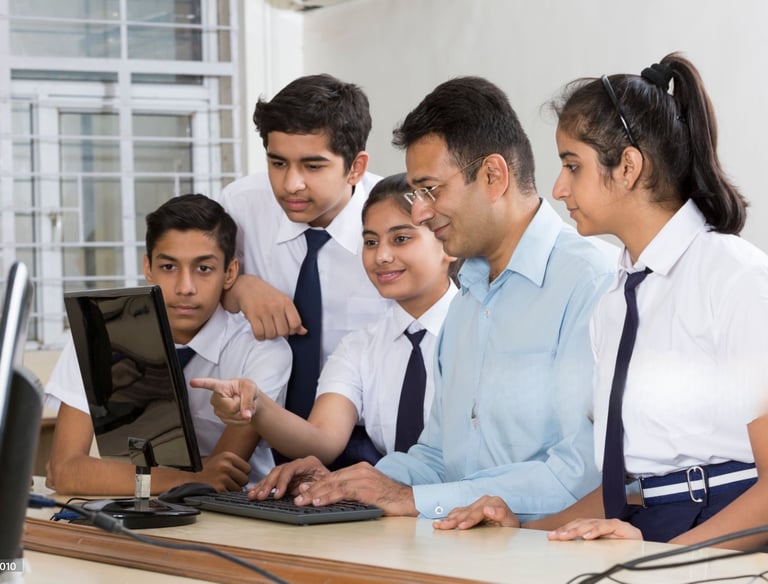 Student learning digital skill at Smart Village Computer Hub
