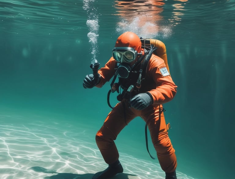 Artisan preparing tools for pool renovation after leak localization.